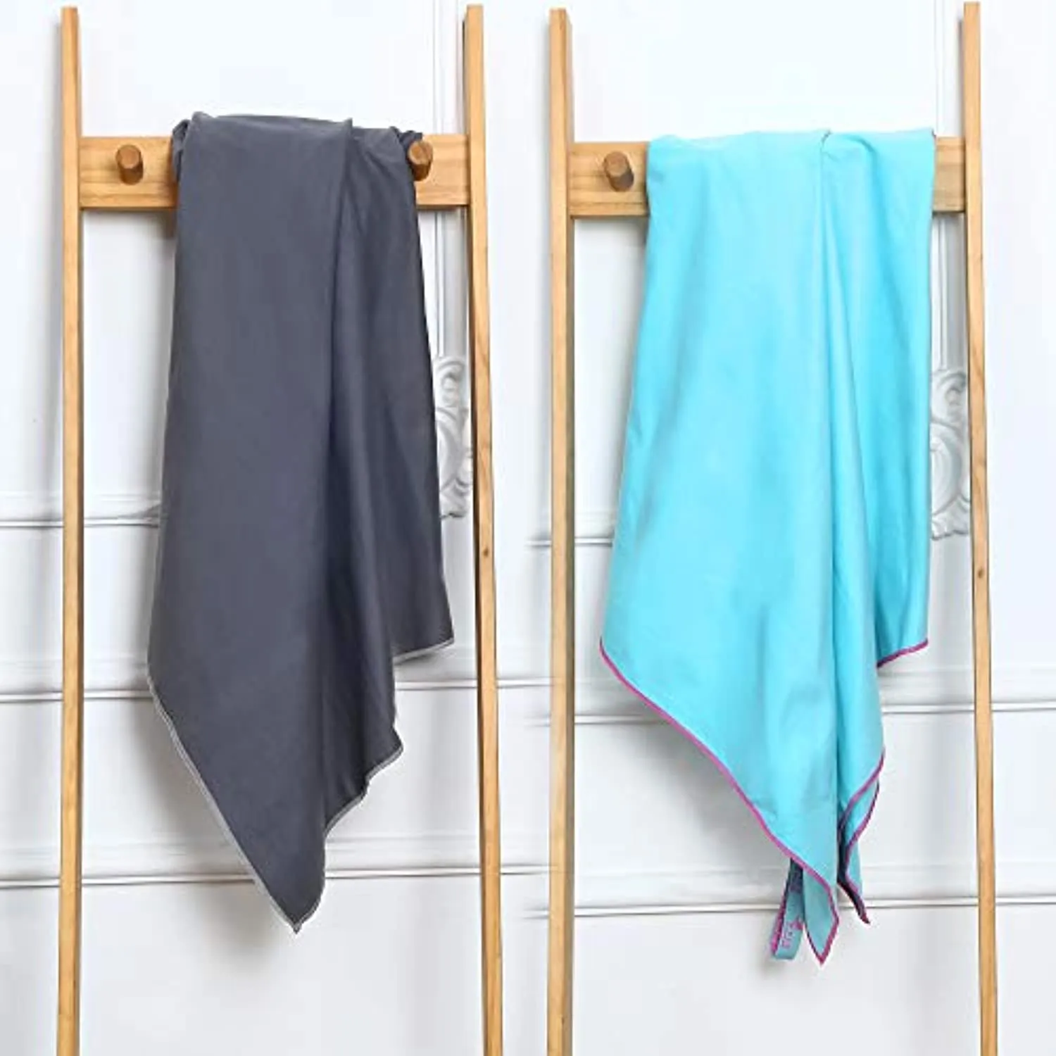 Oteas - 2 toallas de microfibra de secado rápido de 60.0 x 28.0 in para yoga, camping, viajes, playa, mochilero, gimnasio, deportes y natación, ligeras, de secado rápido y absorbentes