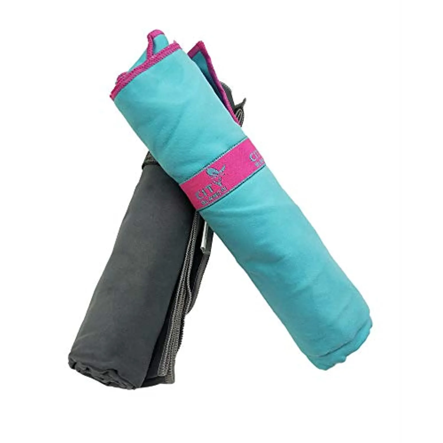 Oteas - 2 toallas de microfibra de secado rápido de 60.0 x 28.0 in para yoga, camping, viajes, playa, mochilero, gimnasio, deportes y natación, ligeras, de secado rápido y absorbentes
