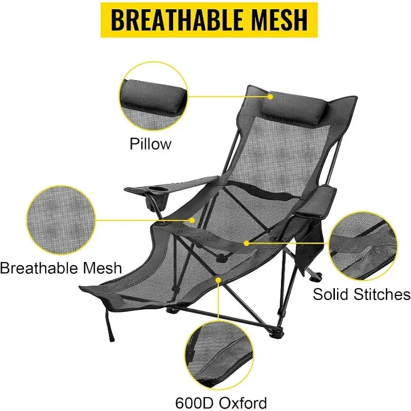 Outdoor Folding Camp Chair with Backrest and Footrest – Ultimate Comfort for Outdoor Adventures