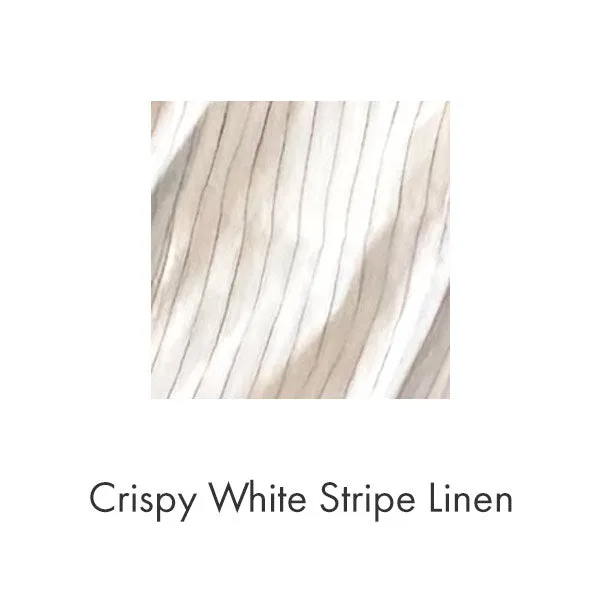 Oversized Workshirt in Crispy White Stripe Linen