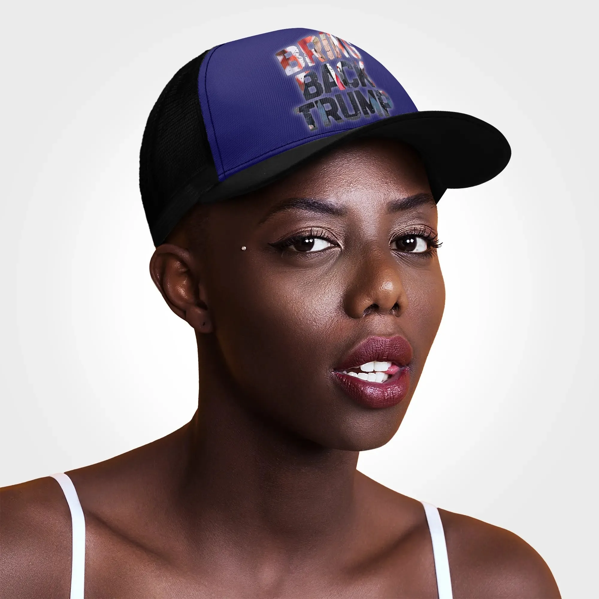 Patriotic Design Printed Trucker Hat