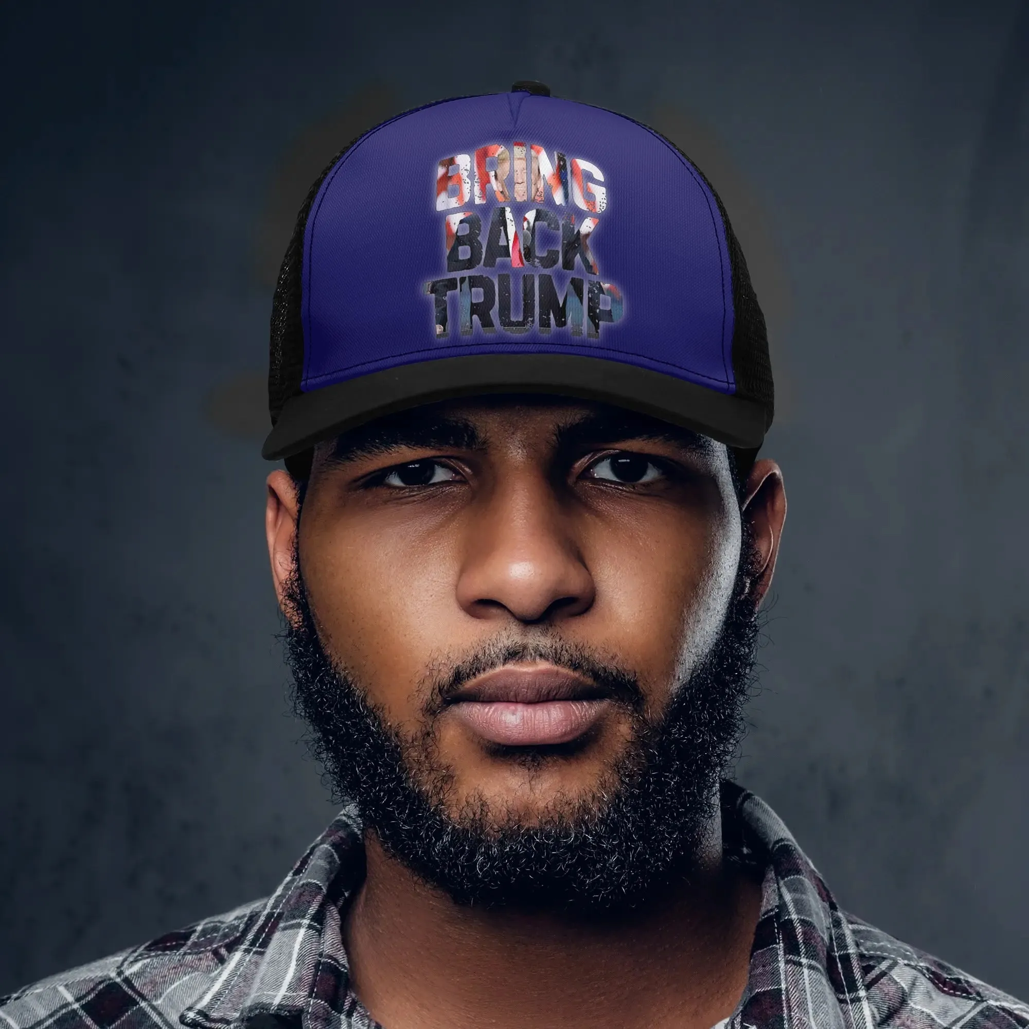Patriotic Design Printed Trucker Hat