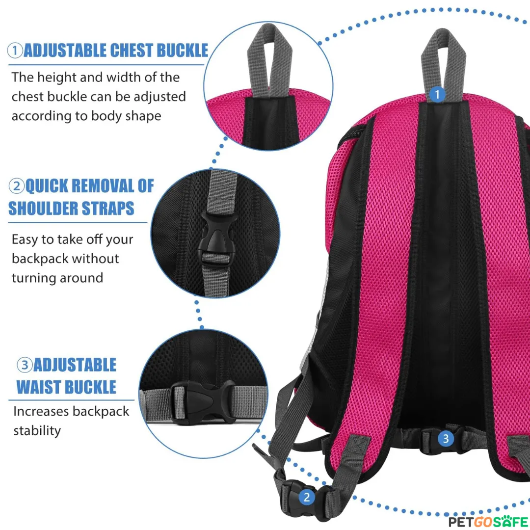 Pet Carrier Backpack Breathable Head-Out Safe Bag for Dogs Cats