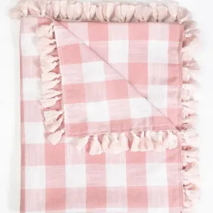 Phoebe Fringe Throw -- Pink