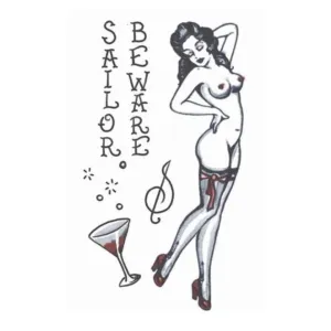 Pin Up – 40’s Girl – Temporary Tattoo