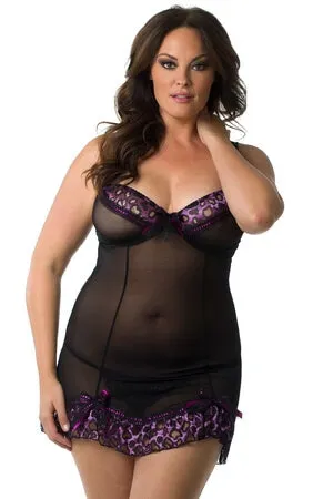 Plus Pleated Ribbon Chemise