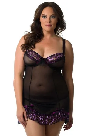 Plus Pleated Ribbon Chemise