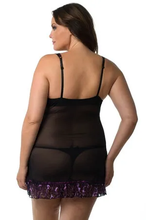 Plus Pleated Ribbon Chemise