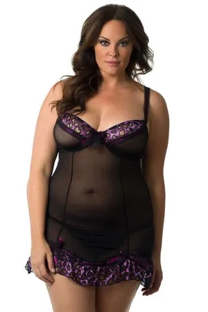 Plus Pleated Ribbon Chemise