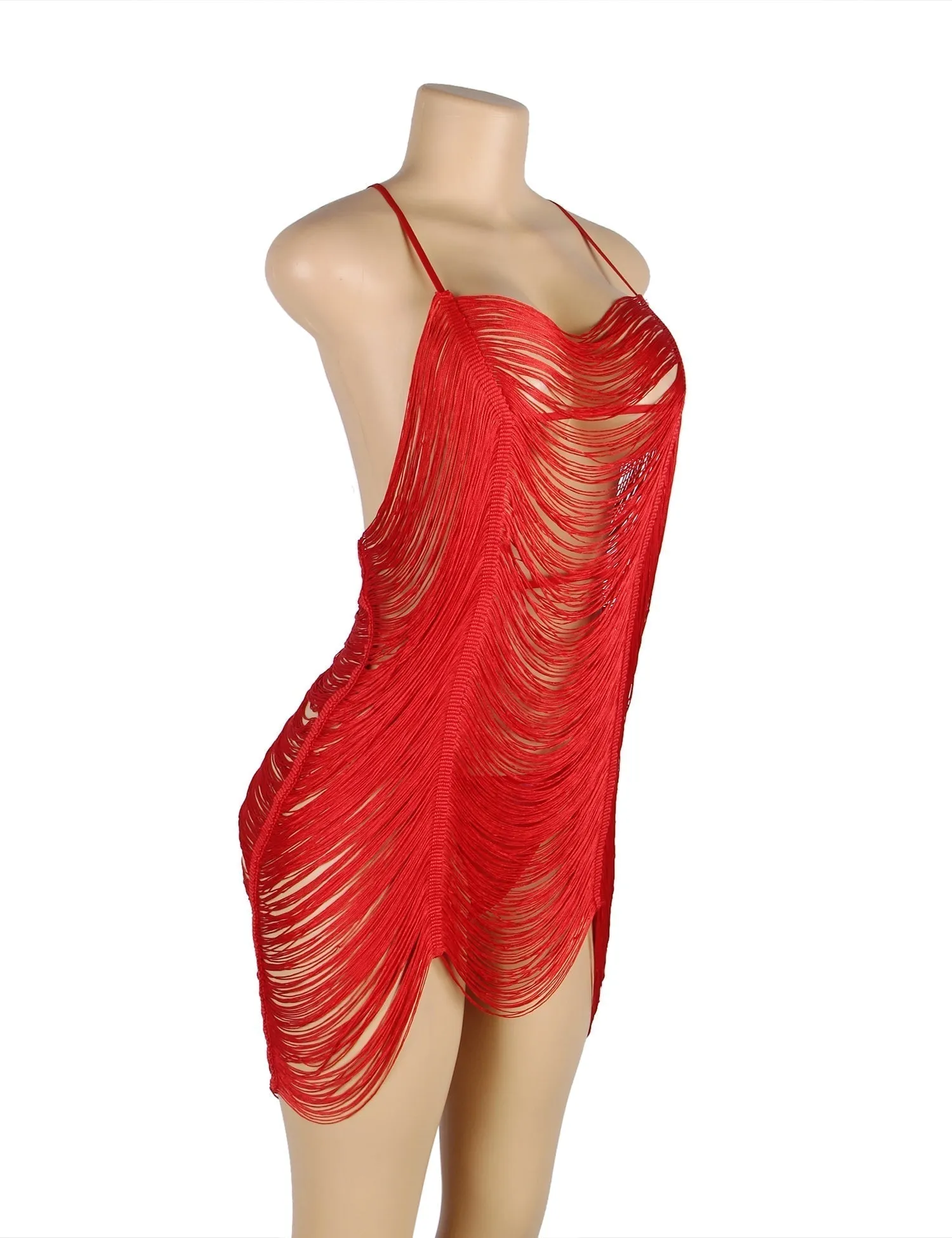 Plus Size Tassel Hollow Sexy Egypt Beach Babydoll