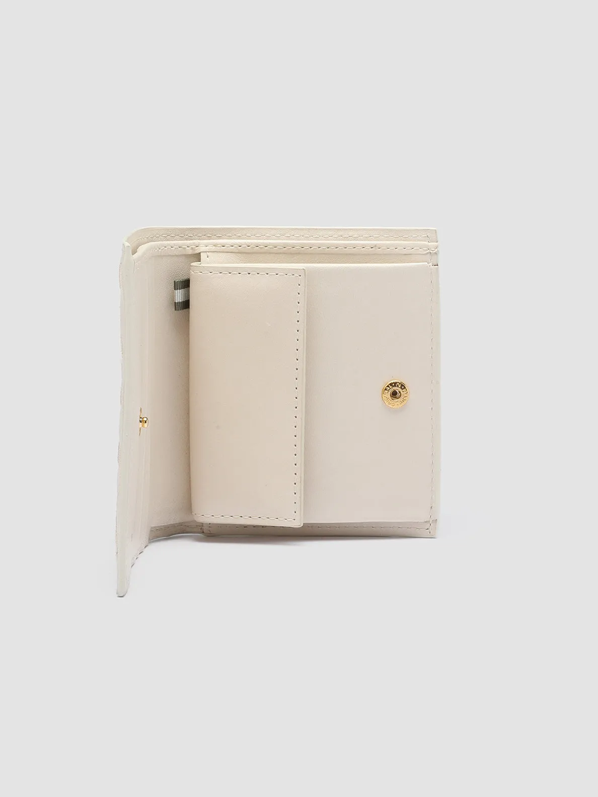 POCHE 111 - White Woven Leather bifold wallet