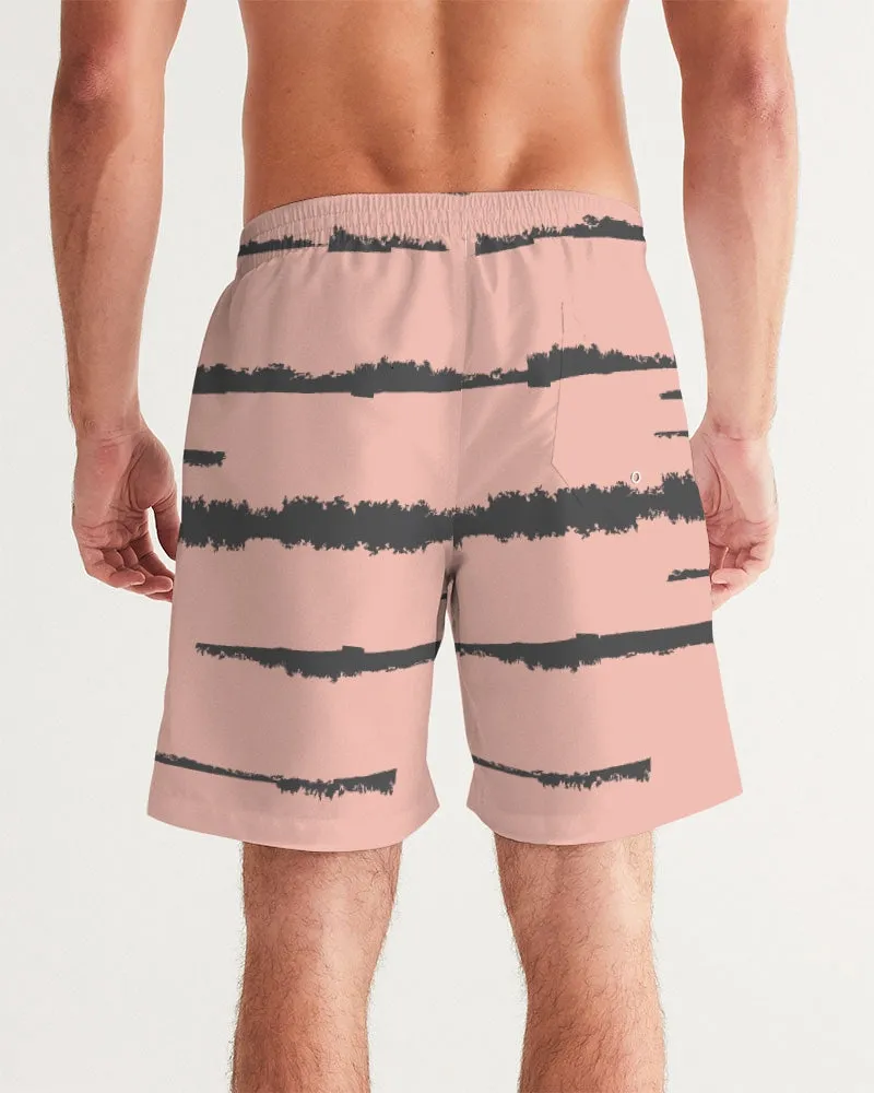 Pop Elements On Pink Masculine Swim Trunk