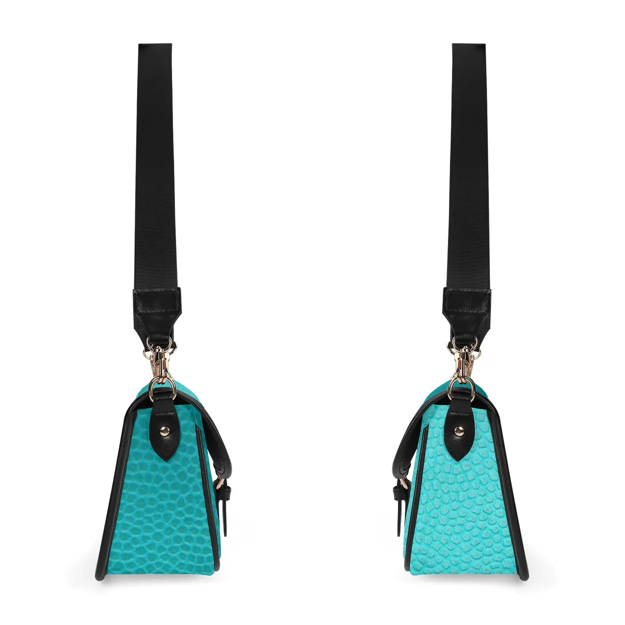 Printed PU Leather Chain Accent Shoulder Bag