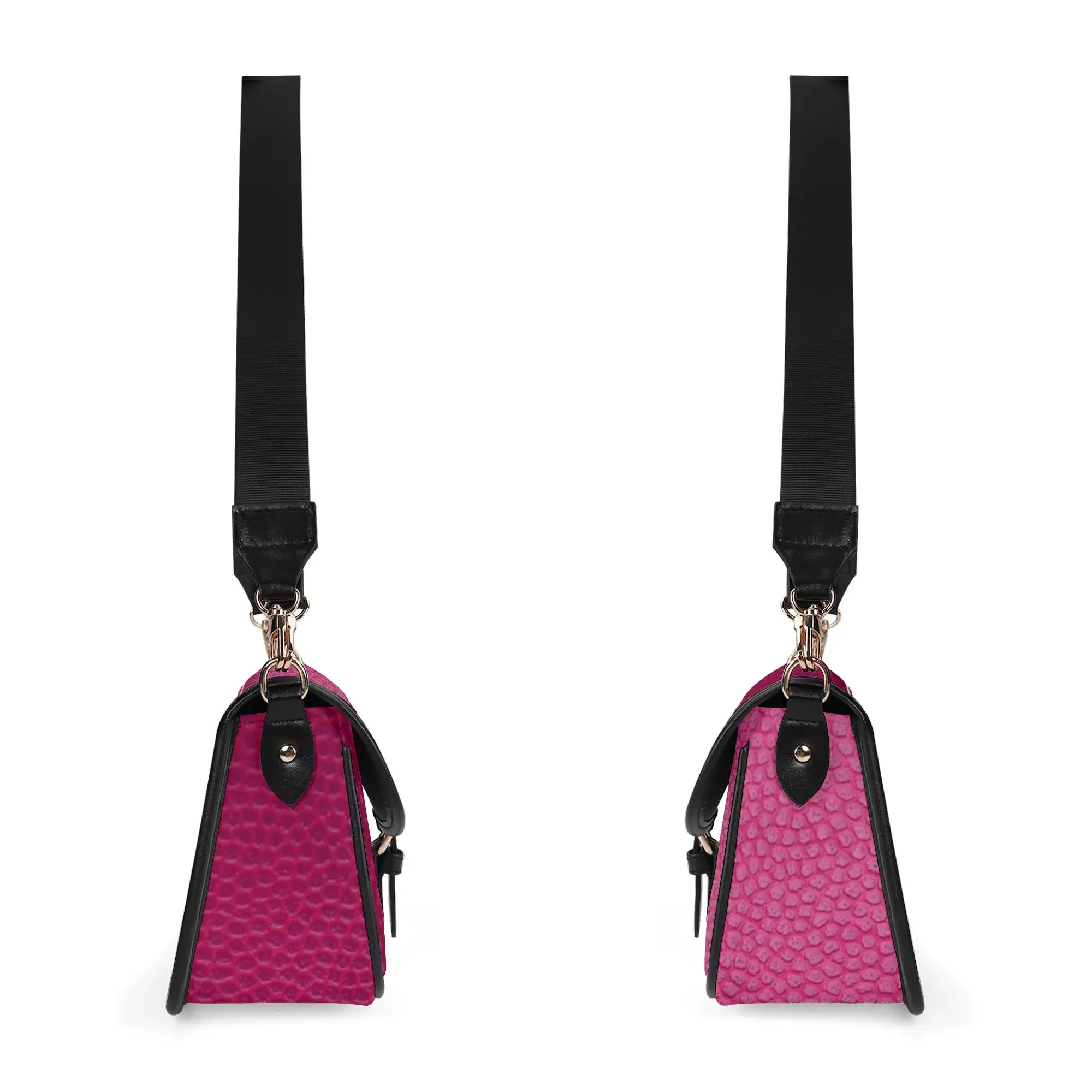 Printed PU Leather Chain Accent Shoulder Bag