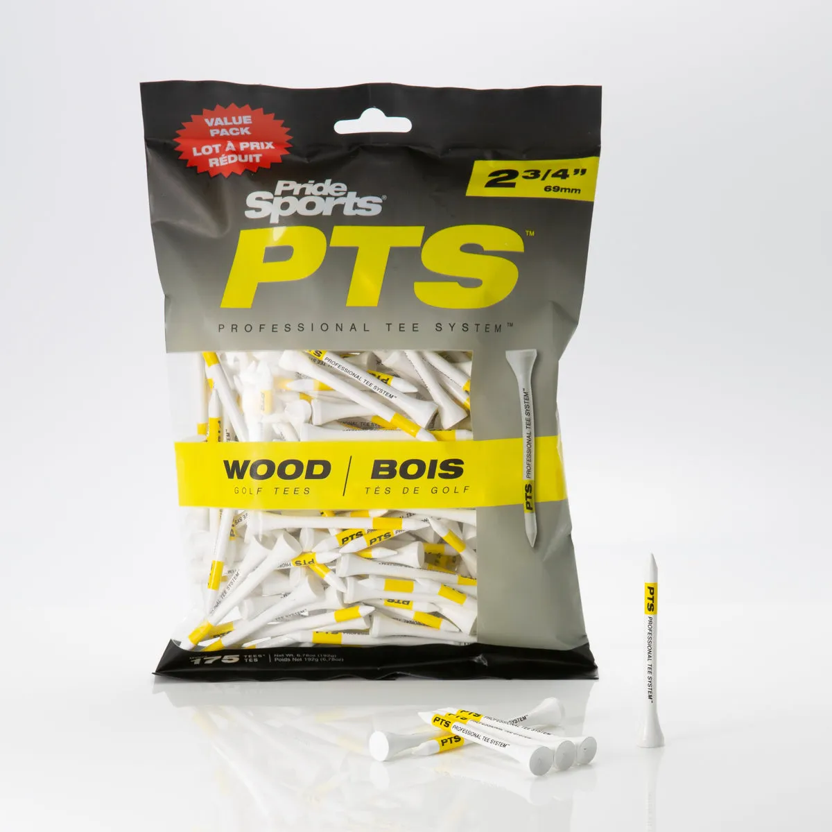 PTS Wood Golf Tees RETAIL BAGS