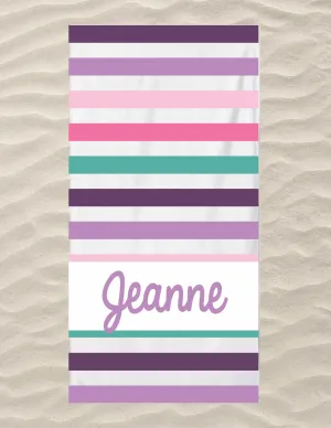 Purple Stripe Beach Towel