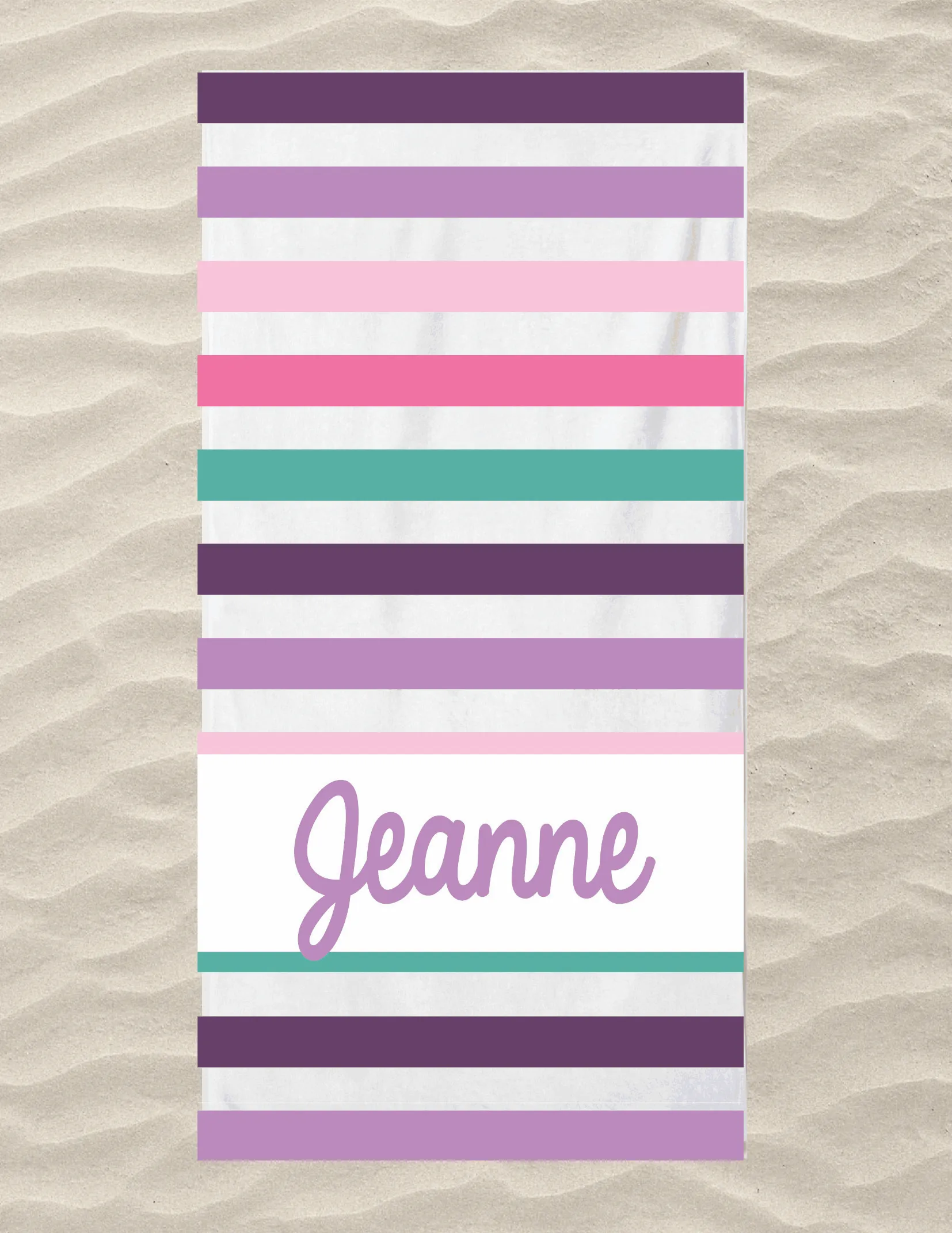 Purple Stripe Beach Towel