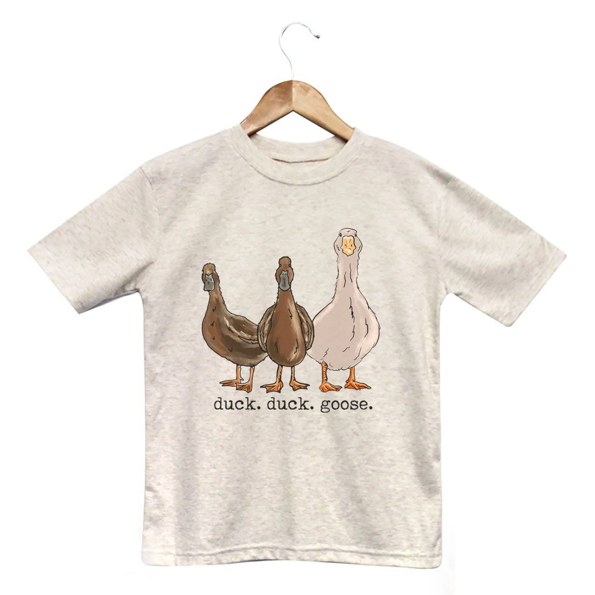 "duck. duck. goose" Beige Short Sleeve Tee
