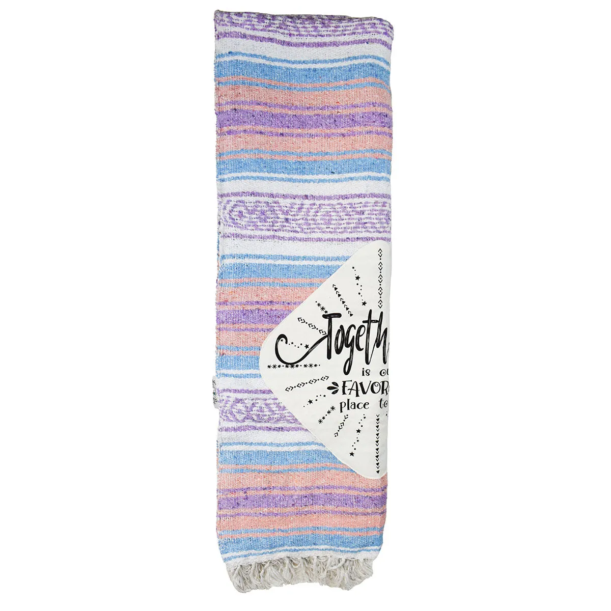 "Together" - Purple/Pink Throw - Falza Mexican Blanket - Wholesale