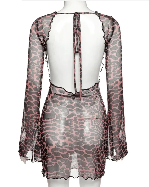 Rückenfreies Kleid Wild Leo