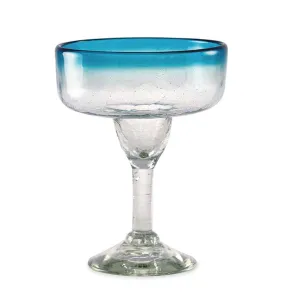 Recycled Glass Margarita , 12 OZ, Maya Aquamarine