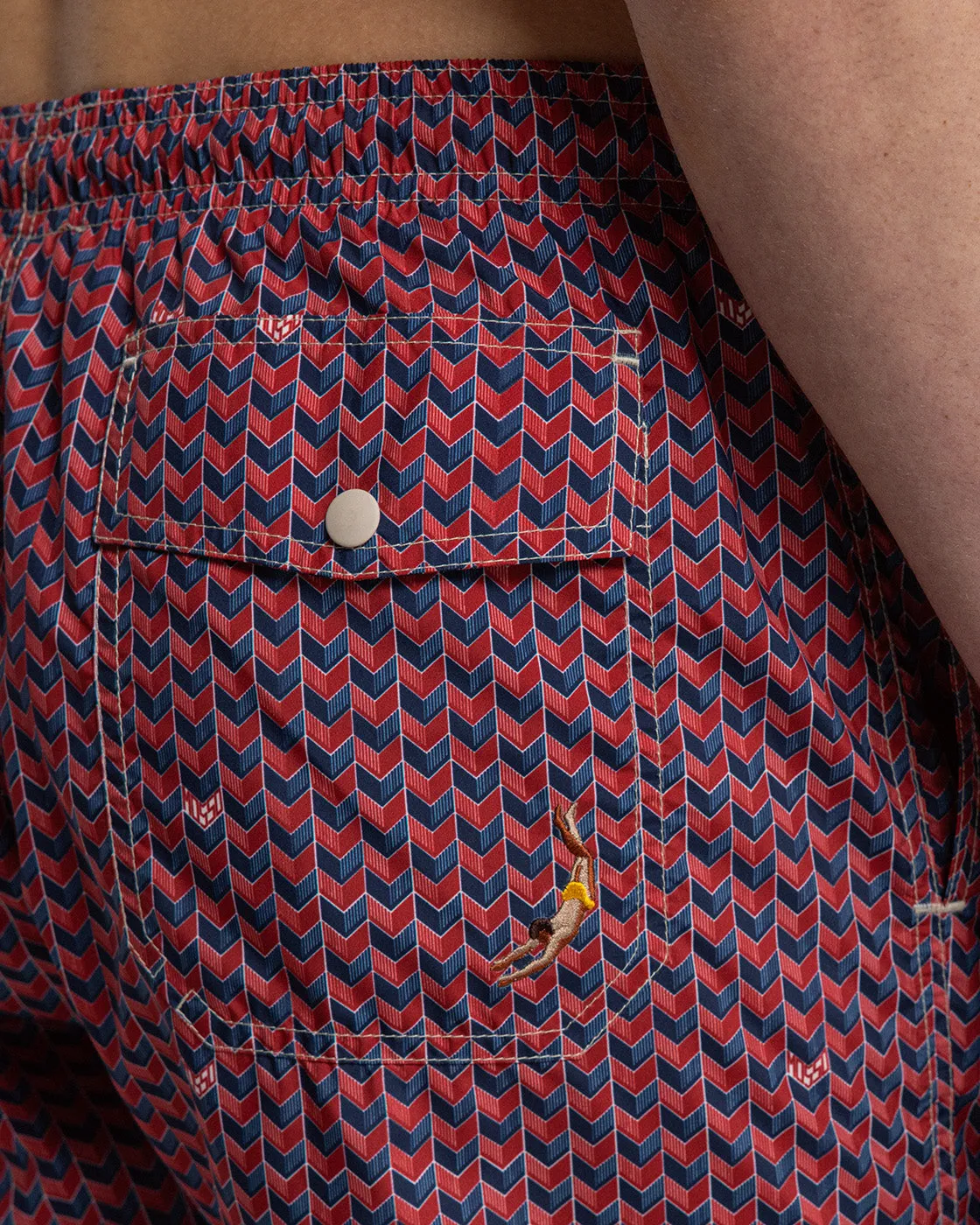 Red Grains Swim Shorts