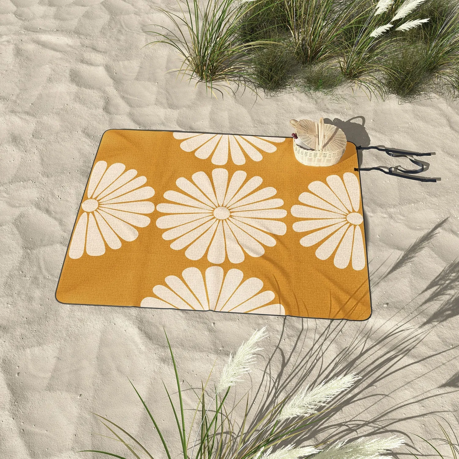 Retro Daisy XIX Picnic Blanket