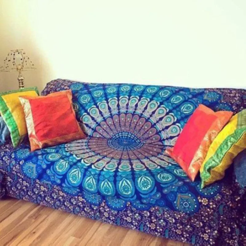 Round Tassel Tapestry Beach Picnic Throw Towel Mat Blanket Home Decor