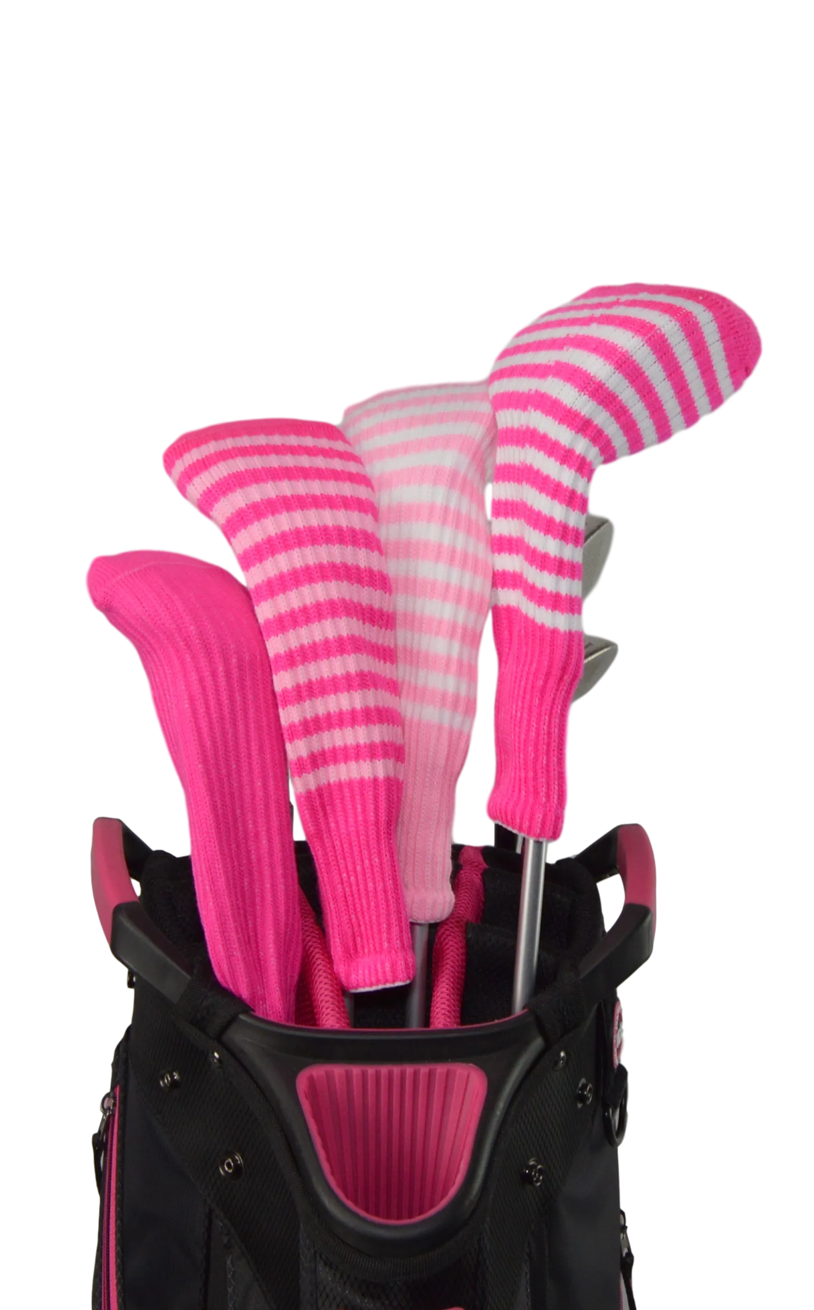 Ruby Pink and White Club Sock Golf Headcover