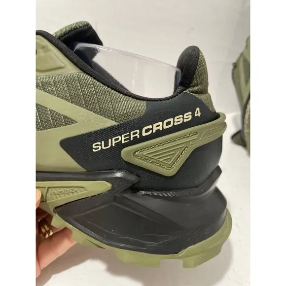 Salomon Mens Supercross 4 Running Olive Night Moss Gray Black size 9.5