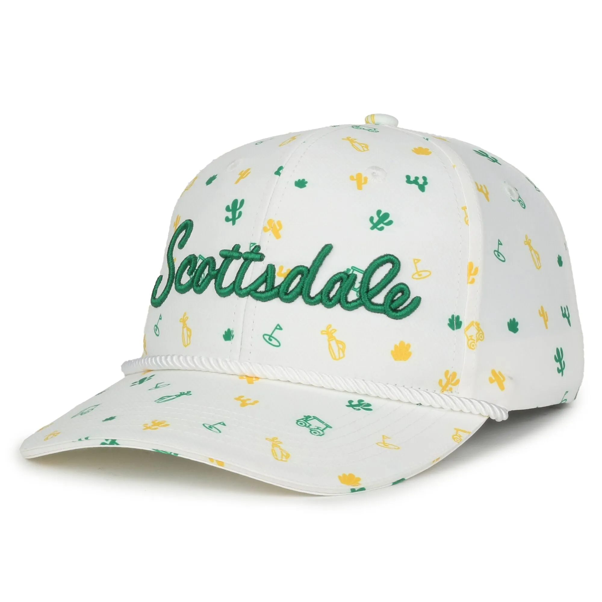 Scottsdale White Golf Hat with Logos