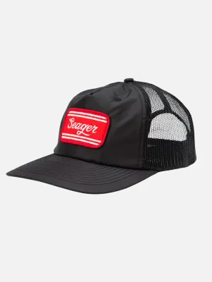 Seager Whitewater Nylon Mesh Snapback - Black