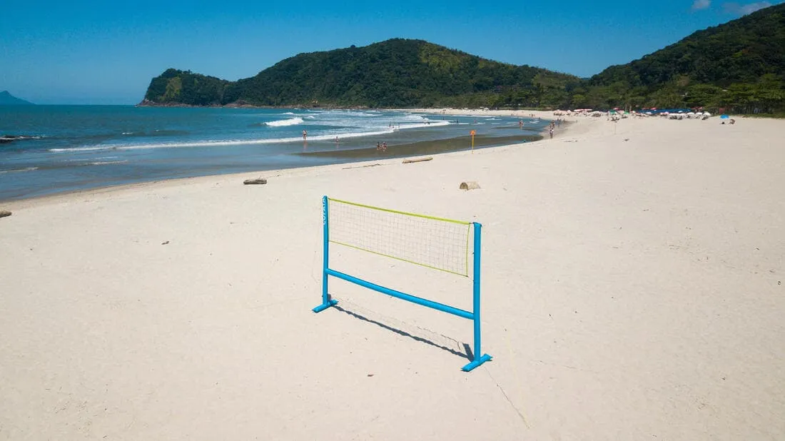 Set (Filet et structure) de Beach volley 500 gonflable bleu
