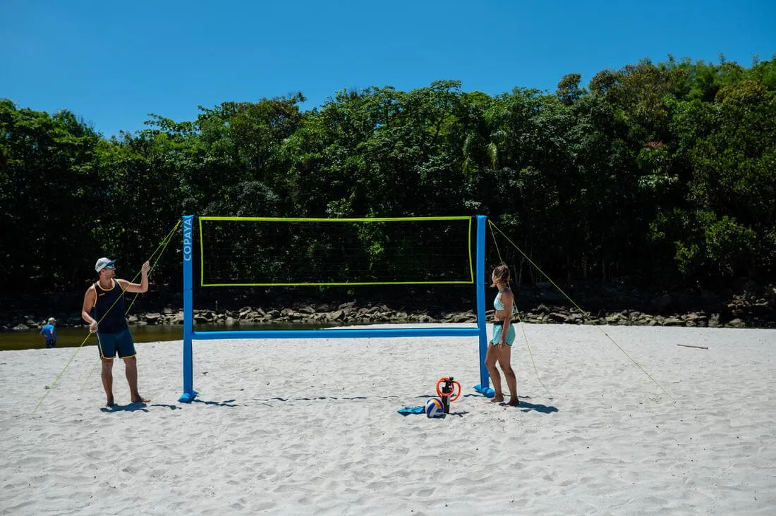 Set (Filet et structure) de Beach volley 500 gonflable bleu
