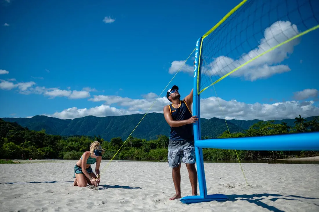 Set (Filet et structure) de Beach volley 500 gonflable bleu