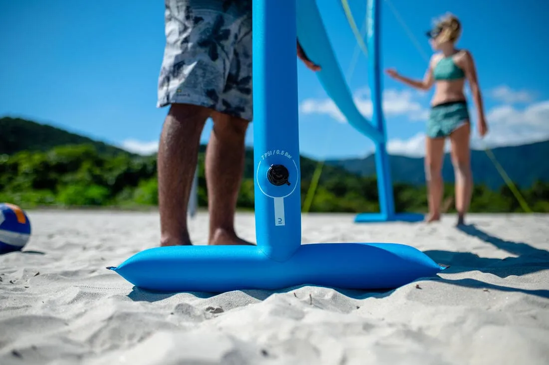 Set (Filet et structure) de Beach volley 500 gonflable bleu