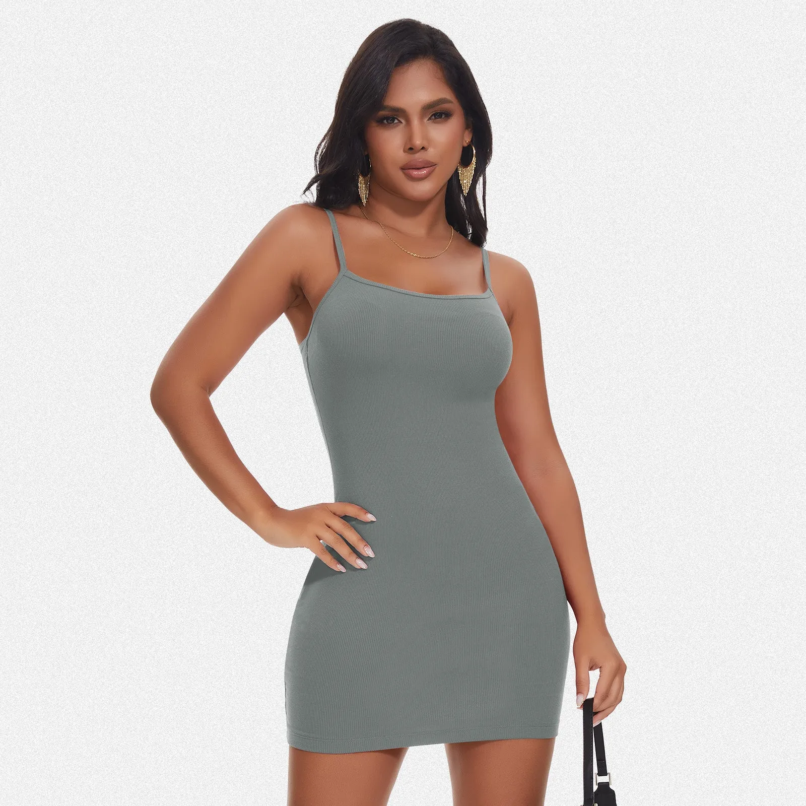 Shaperin Shapewear Adjustable Spaghetti Straps Dress