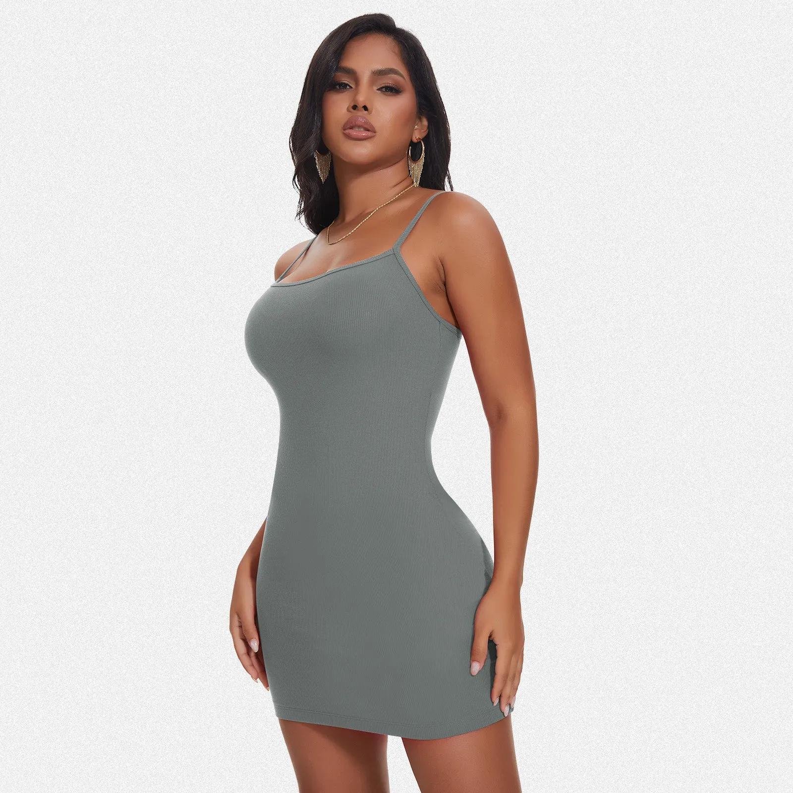 Shaperin Shapewear Adjustable Spaghetti Straps Dress