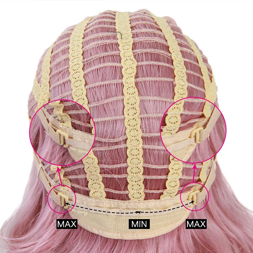 Short Pink Bob Wigs With Bangs