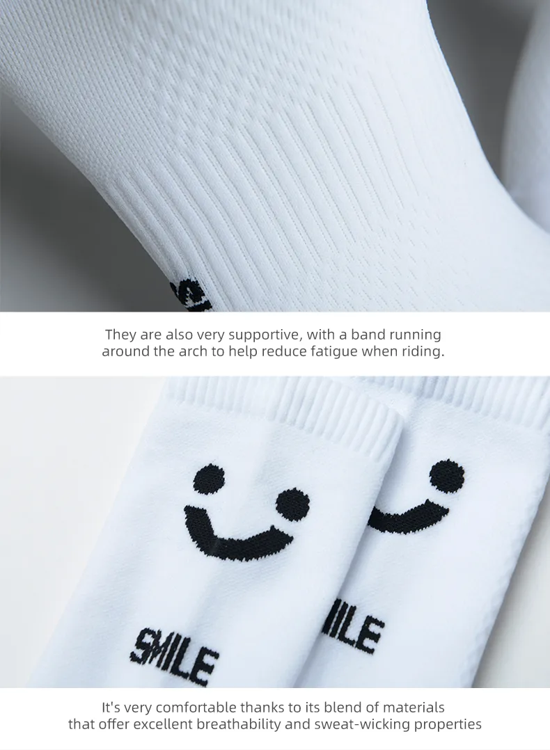 SKULL MONTON CYCLING SOCKS SMILE WHITE WOMEN