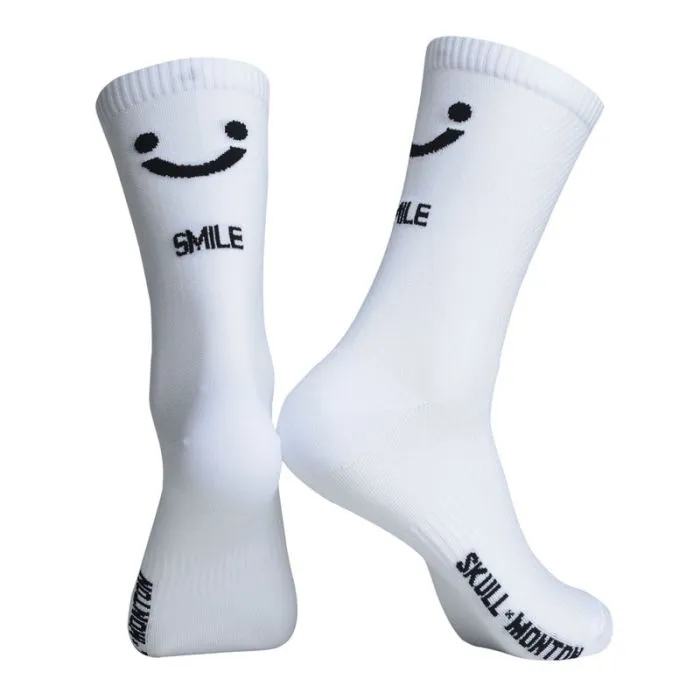 SKULL MONTON CYCLING SOCKS SMILE WHITE WOMEN