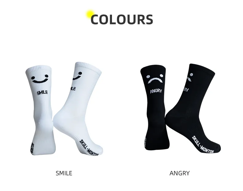 SKULL MONTON CYCLING SOCKS SMILE WHITE WOMEN