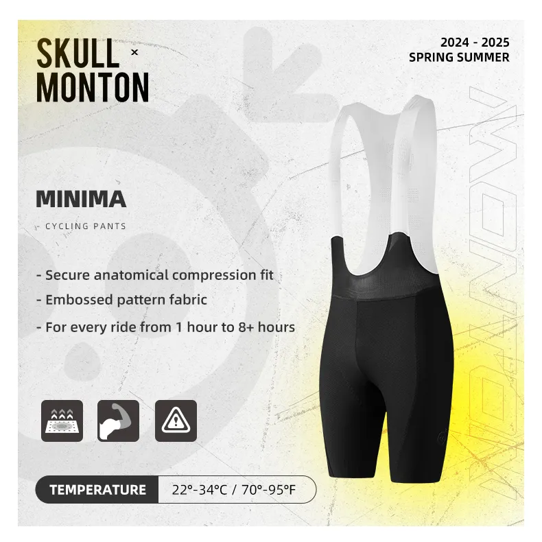 SKULL MONTON WOMENS BIB SHORTS MINIMA BLACK GRAY