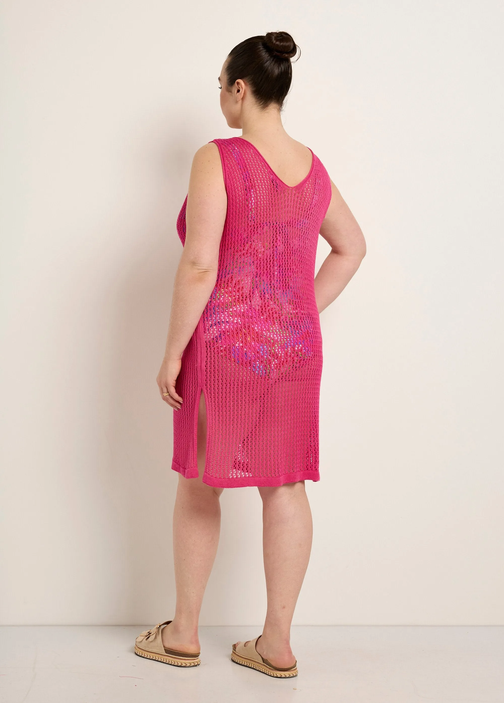 Sleeveless mesh beach dress