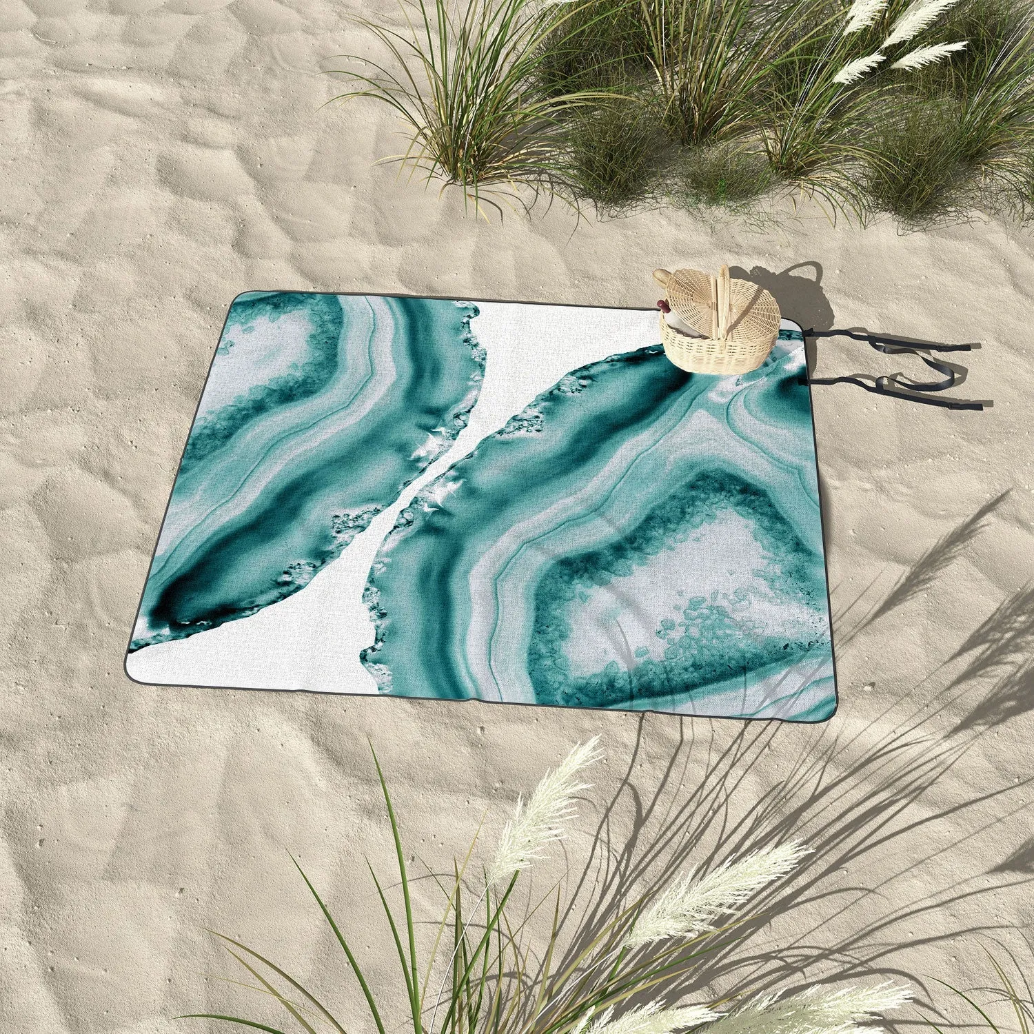 Soft Turquoise Agate 1 Picnic Blanket