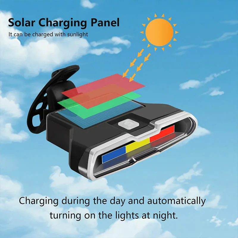 Solar Powered Rechargeable Bicycle LED Rear Light