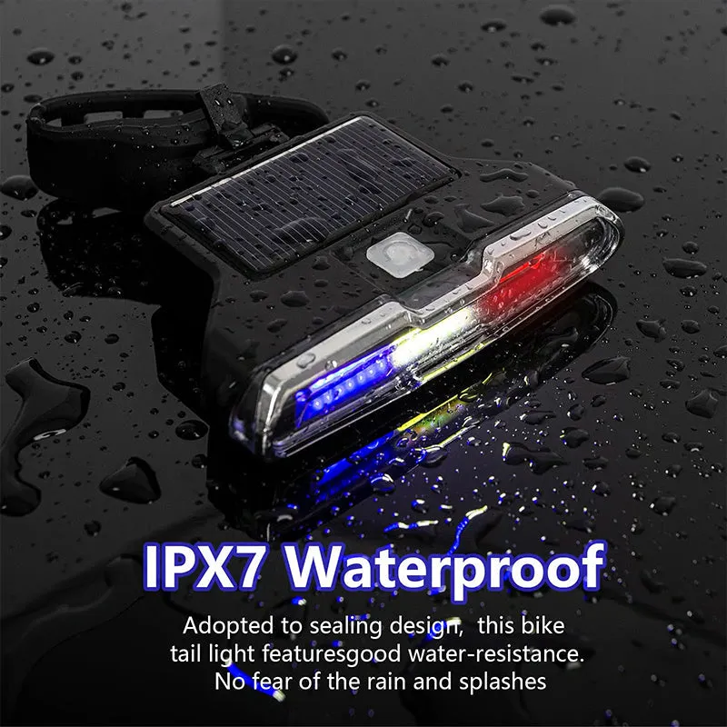 Solar Powered Rechargeable Bicycle LED Rear Light
