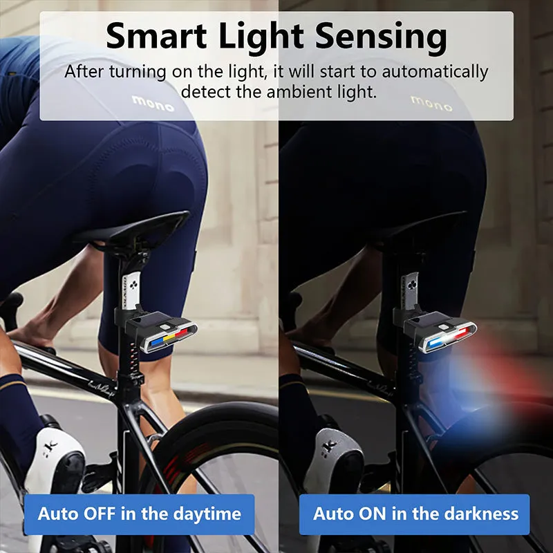 Solar Powered Rechargeable Bicycle LED Rear Light