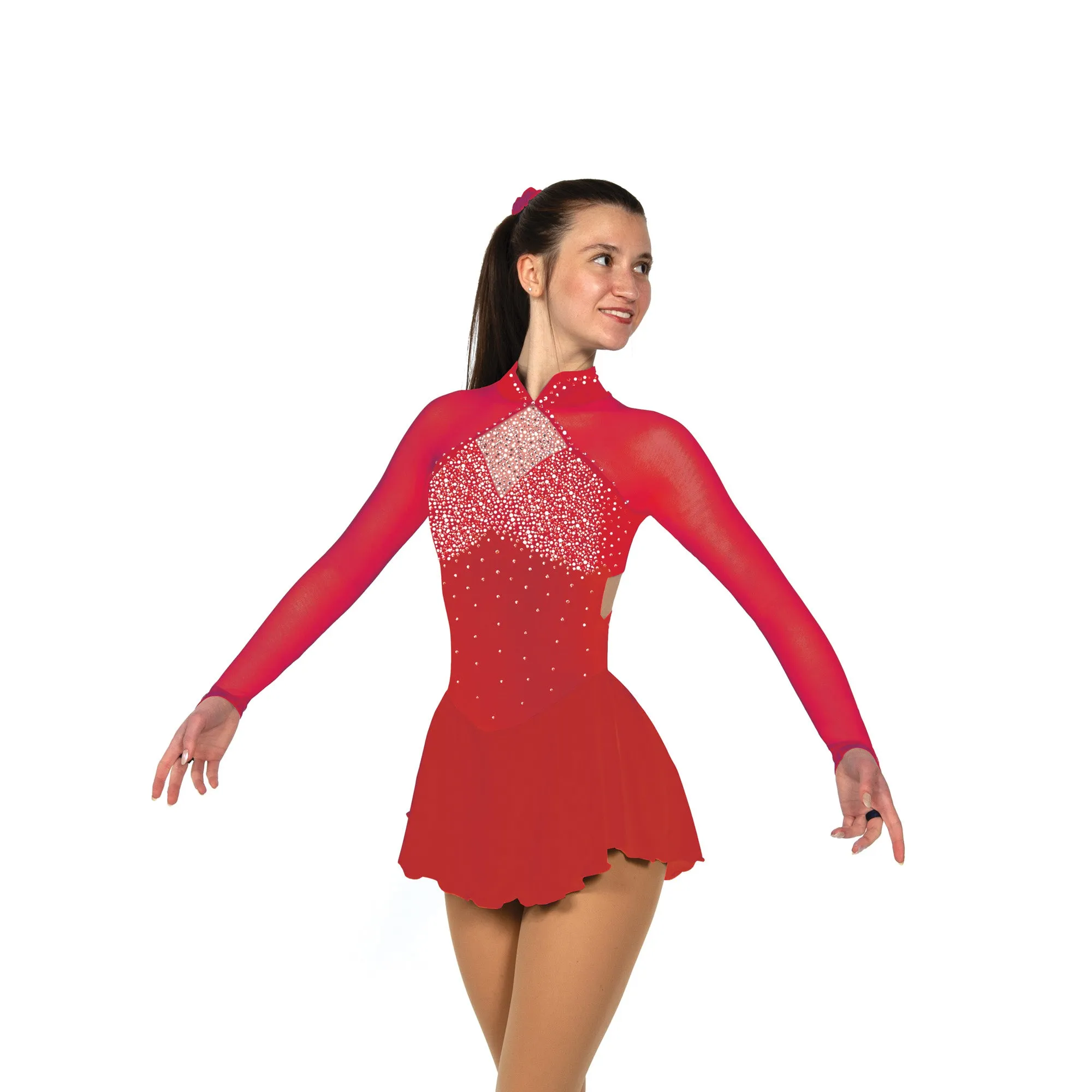 Solitaire Skatewear F22002S Strappy Back Dress: Heavy Crystals