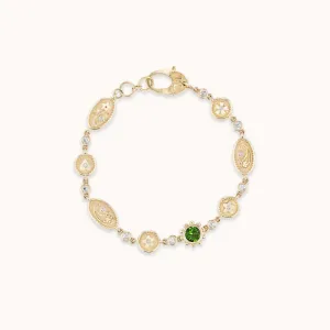 Southwestern Single Tourmaline Chain Bracelet